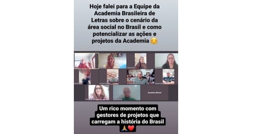 Ana Amaral falou para a Equipe da Academia Brasileira de Letras do RJ!